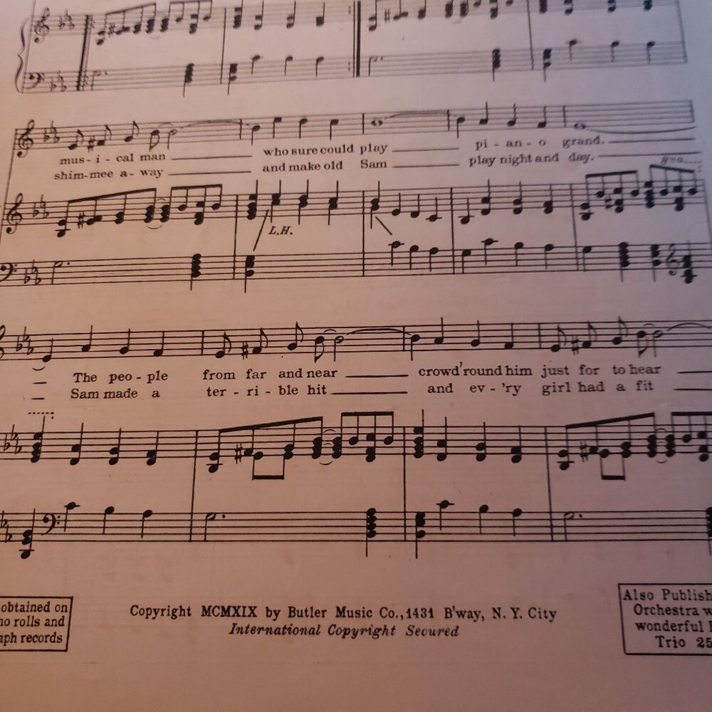 Jazzin' Sam‎ From Alabam' By Frank S. Butler Antique 1909 Sheet Music - Picture 3 of 3